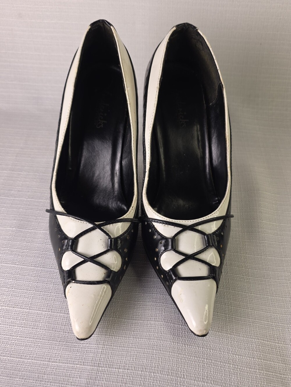Vintage Frederick's Of Hollywood Black and White Pointed Toe Women's Heels 8.5 M